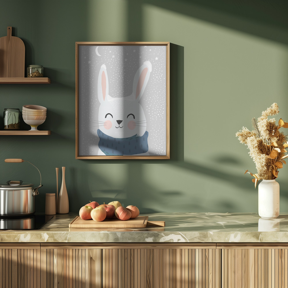 Poster - Snow Bunny in der Küche