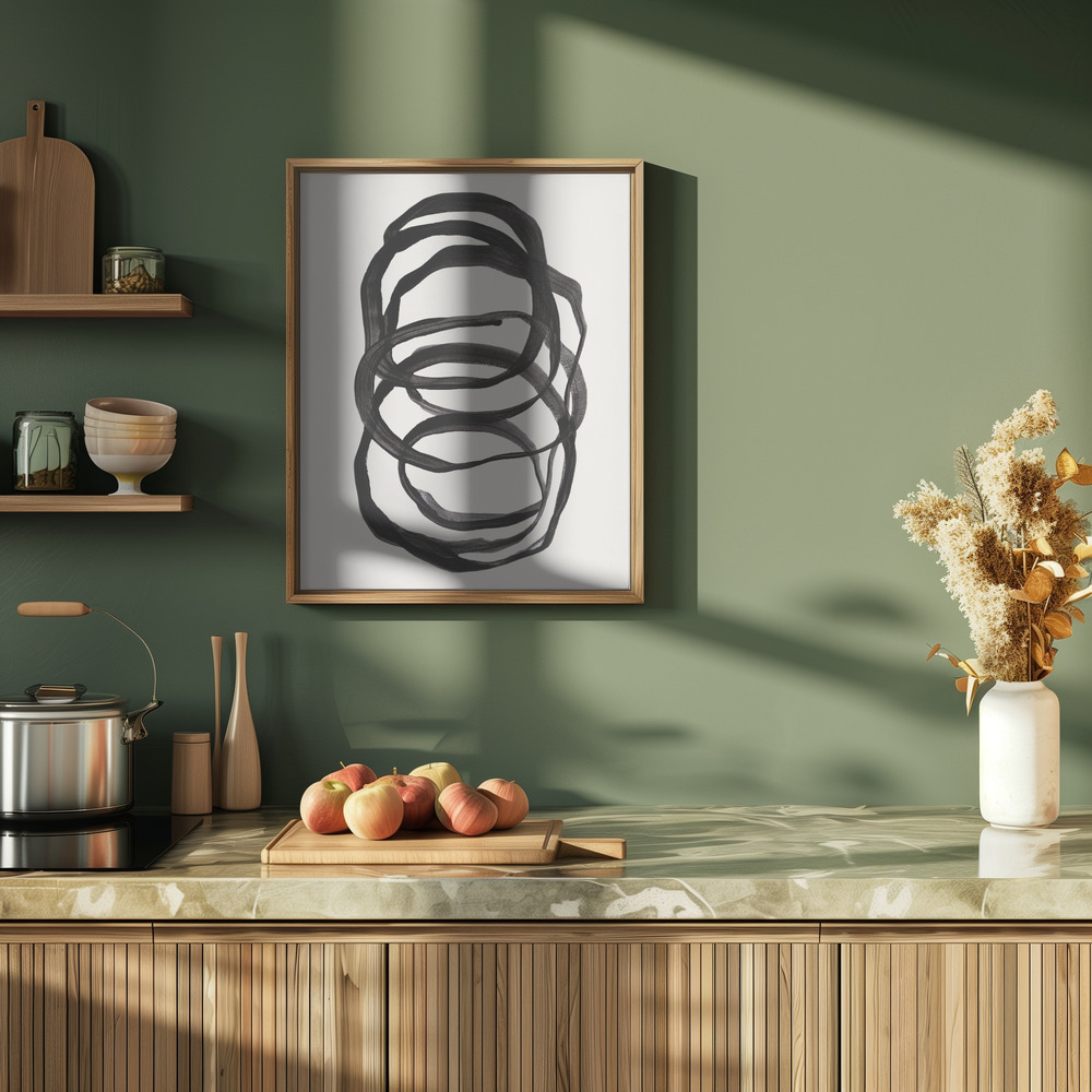 Plakat - Abstract Lines II i køkkenet