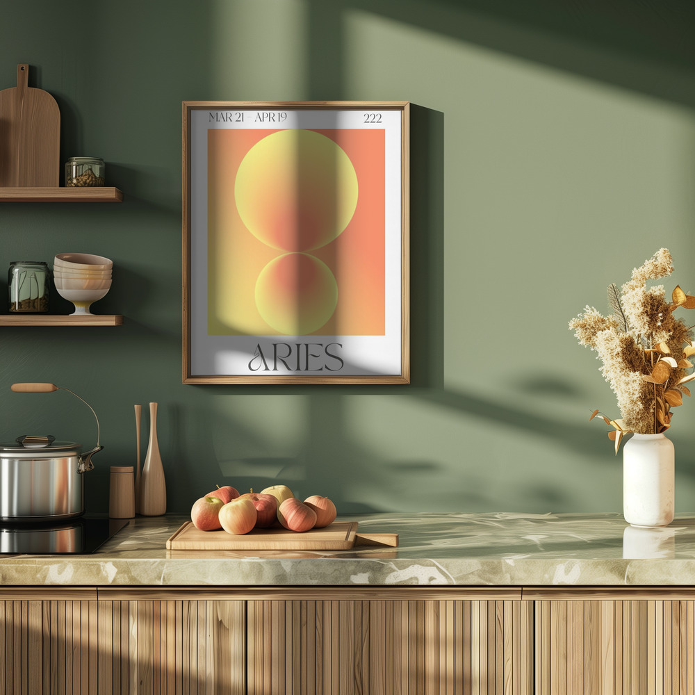 Poster - Aries in der Küche