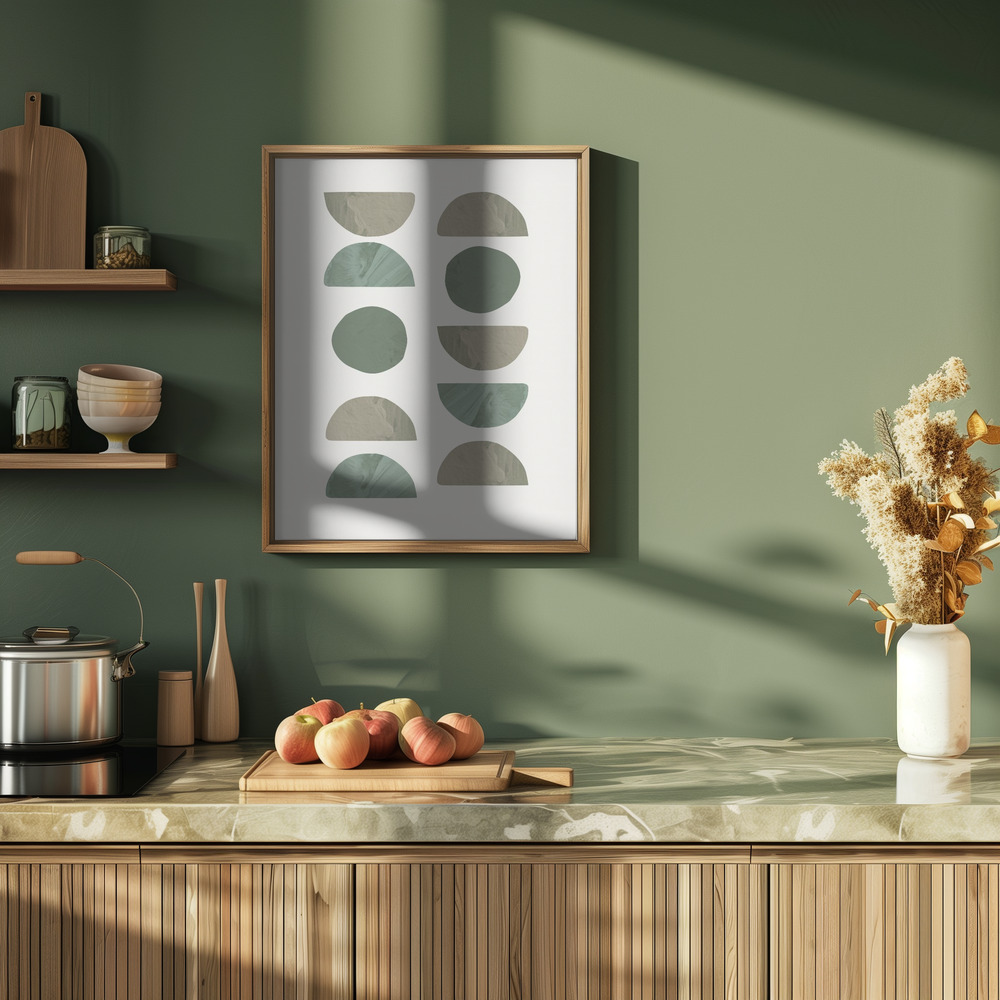 Poster - Collage Green in kitchen
