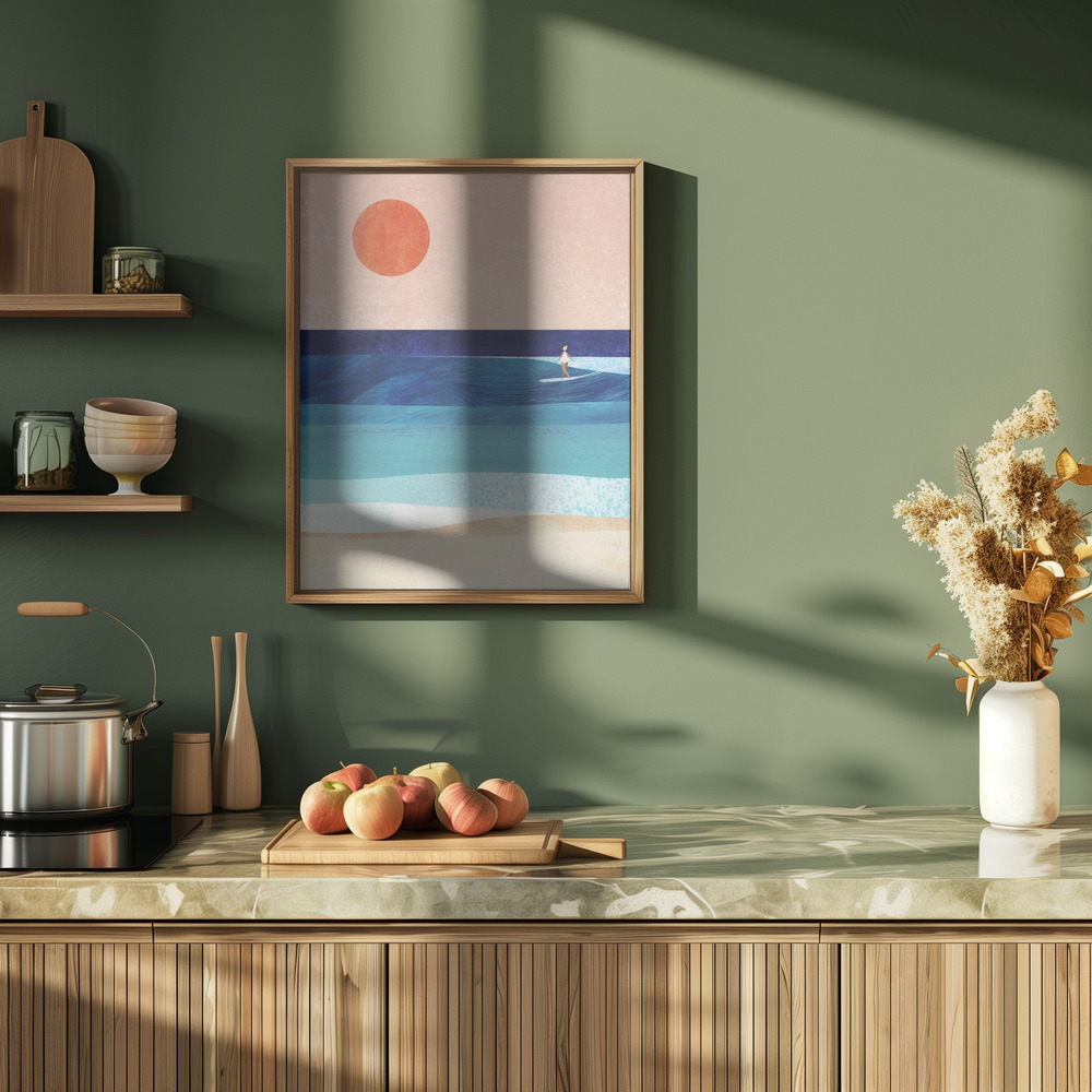 Poster - Surf Girl in kitchen