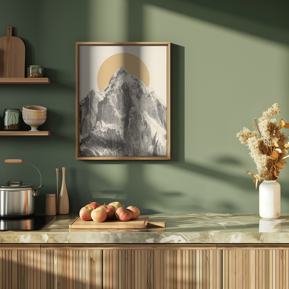Póster - Mountainscape en la cocina