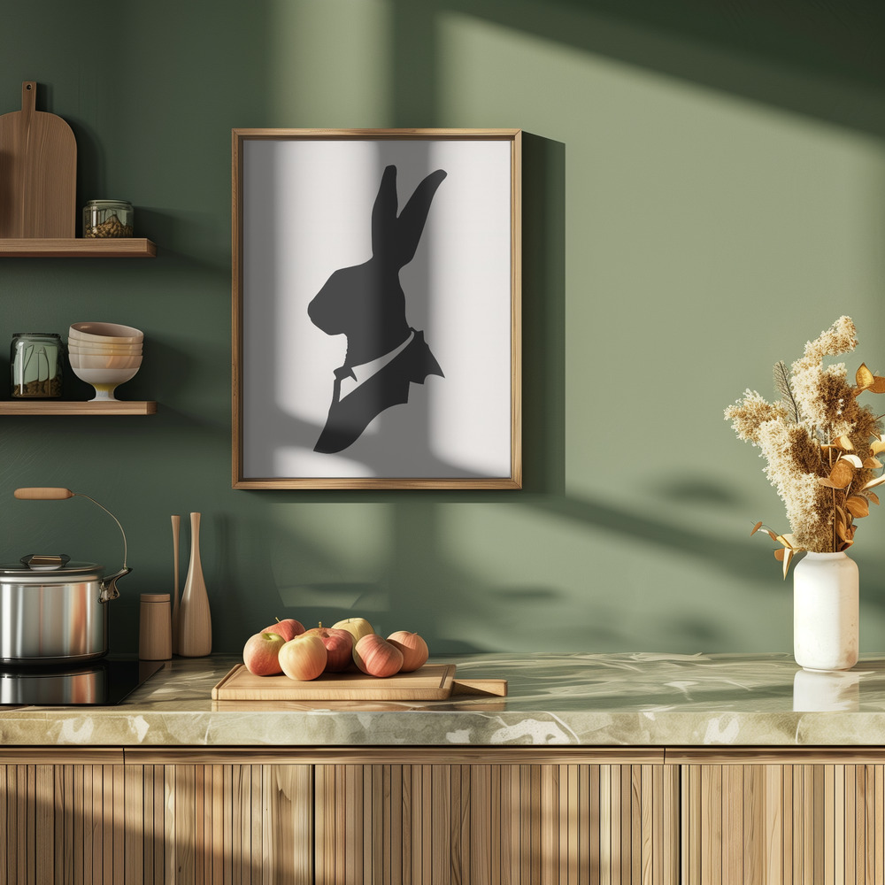 Plakat - Monsieur Lapin i køkkenet