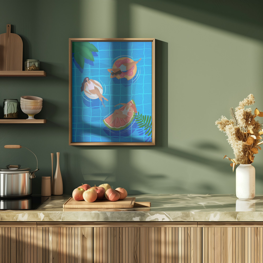 Poster - Pool Ladies in de keuken