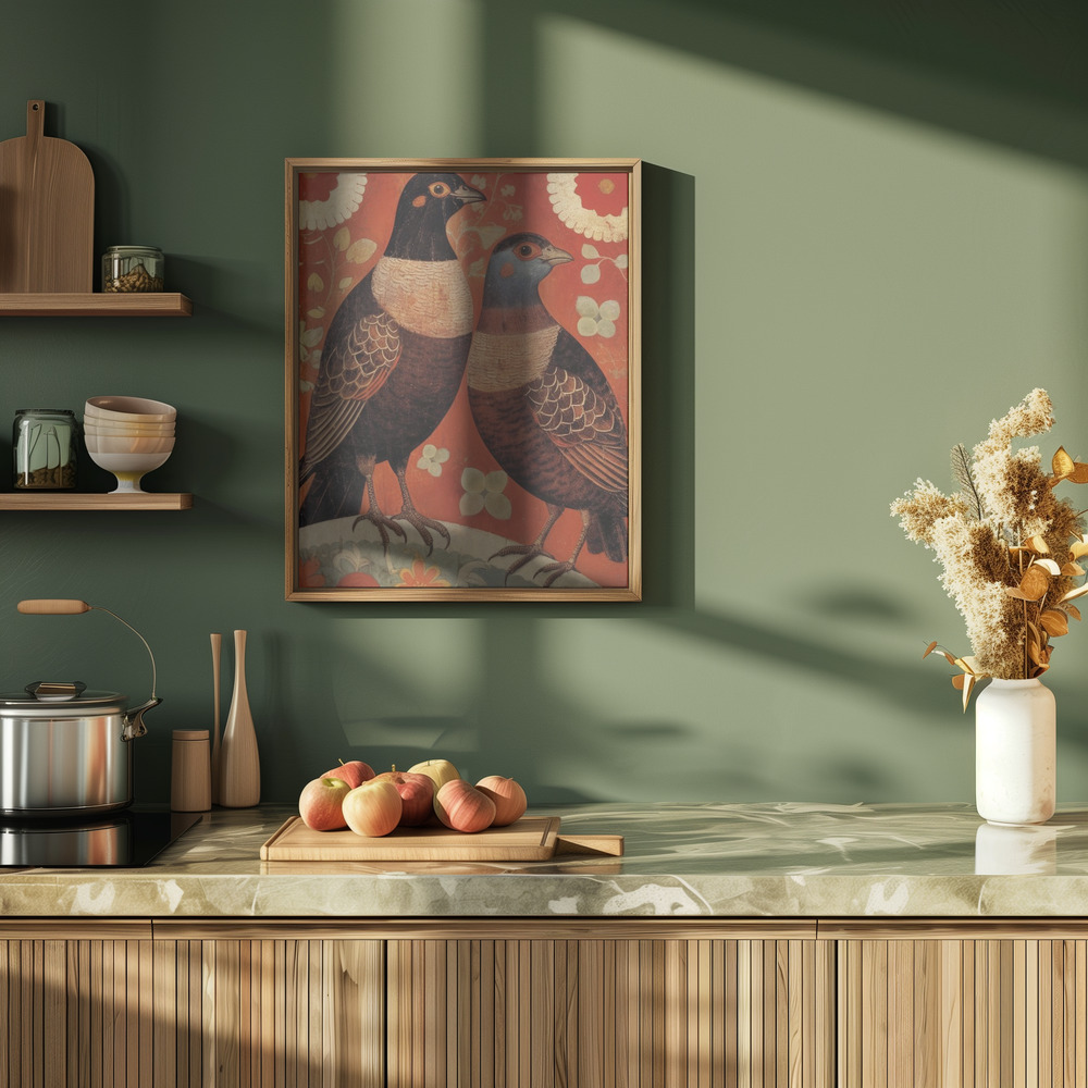 Poster - Nostalgic Birds in de keuken