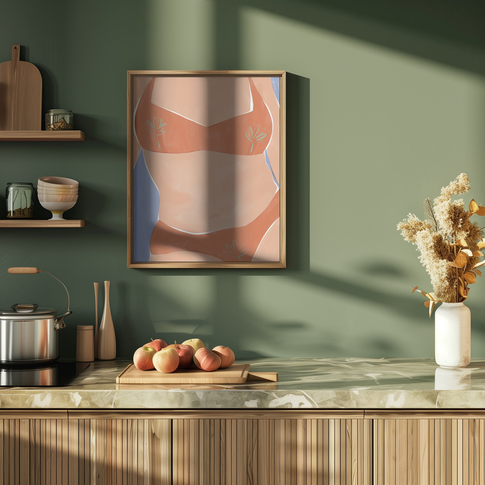 Poster - Bikini Babe in de keuken