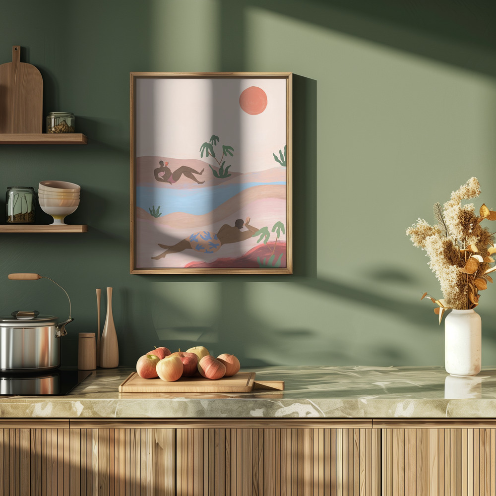 Poster - Beach Please in de keuken