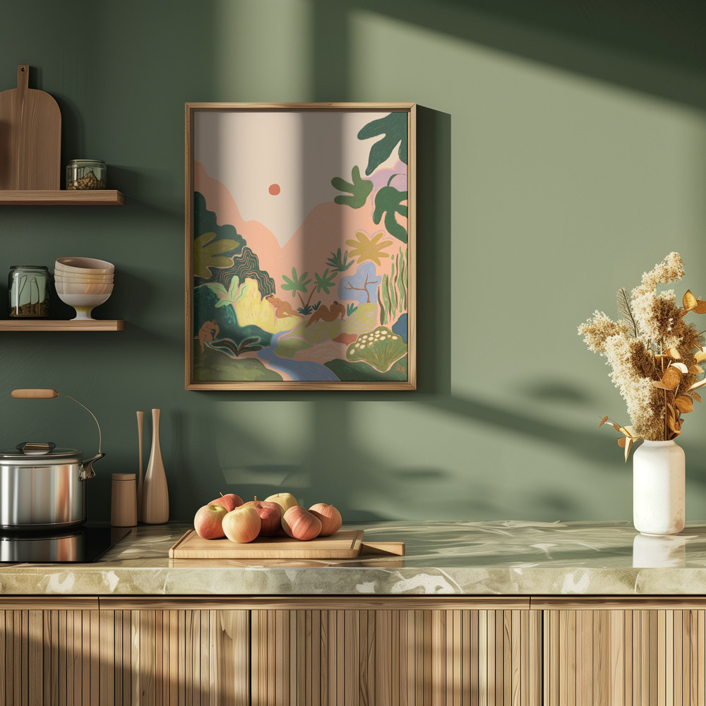 Poster - Lost In Paradise No2 in de keuken