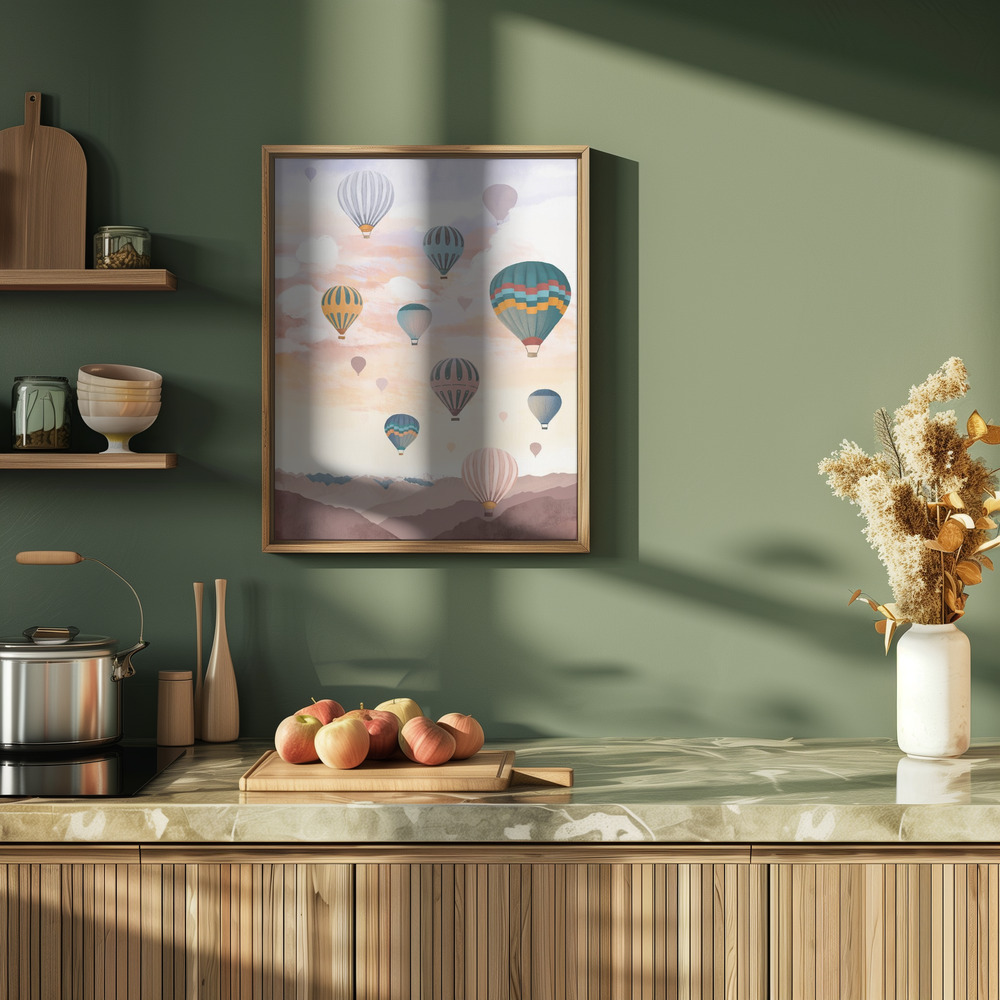 Plakat - Airballoon Sky i køkkenet