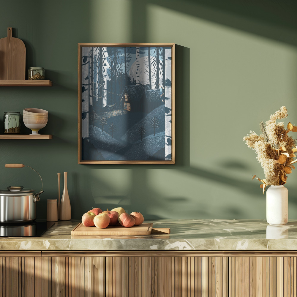 Poster Christmas Cabin - Affisch i köket