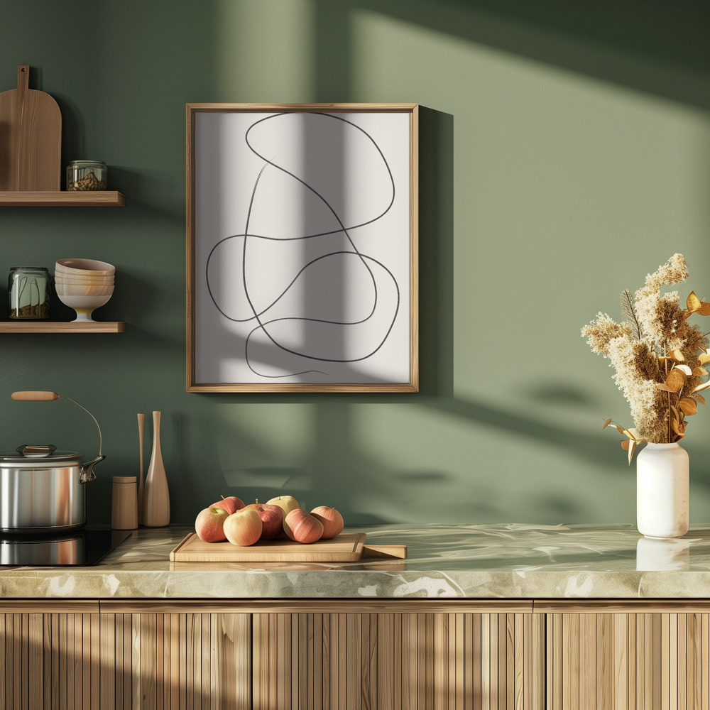 Poster - Swirling One Line Art in kitchen