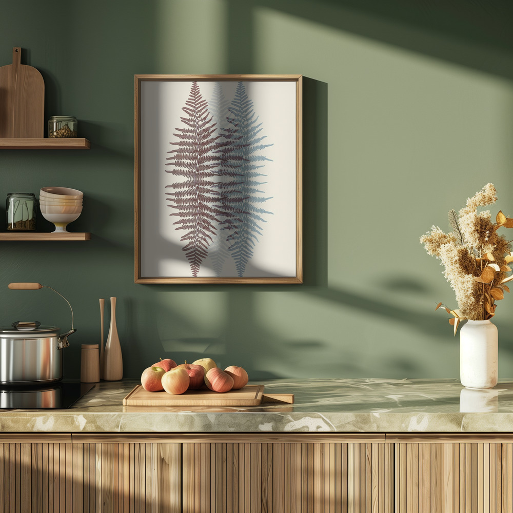 Poster Chocolate and Teal Fern - Affisch i köket