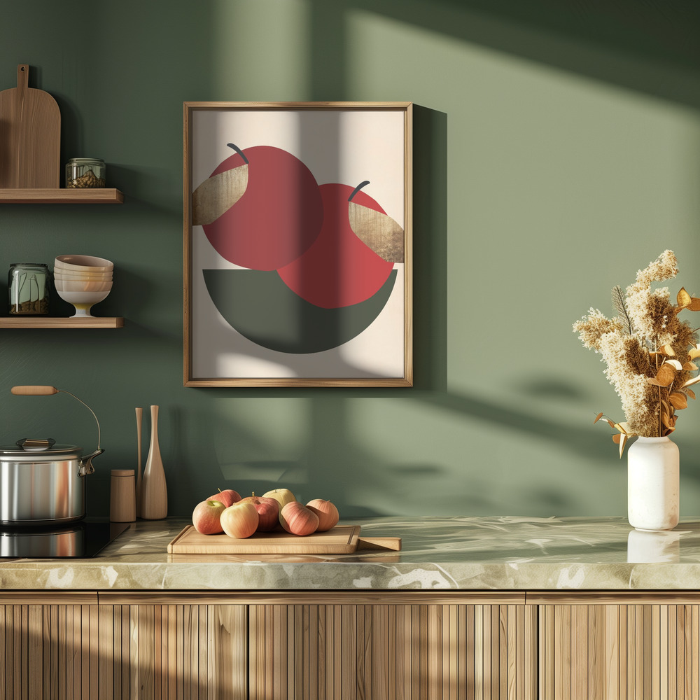 Poster Two Red Apples - Affisch i köket