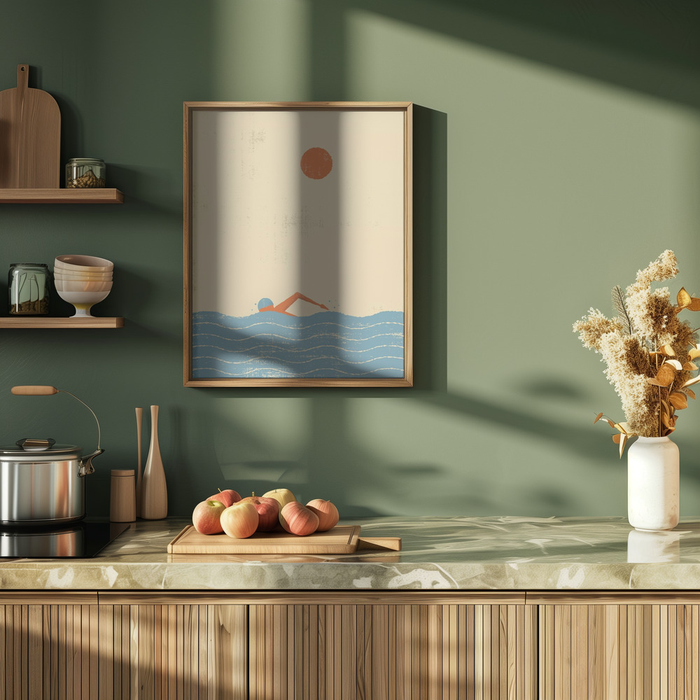 Poster - Swimmer in cucina