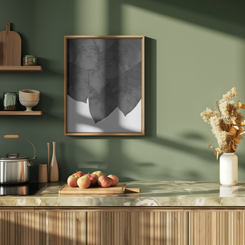 Poster - Banana Leaf Black & White III in kitchen