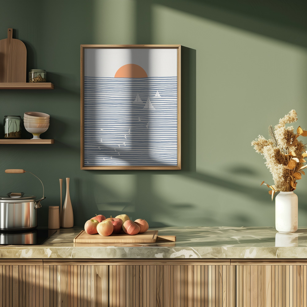 Poster - Three White Sails in cucina
