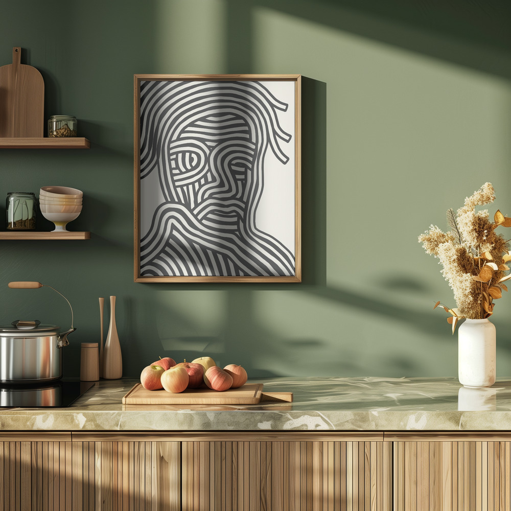 Poster - Stripe Portrait in kitchen