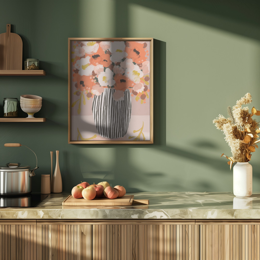 Plakat - Pastel flowe rimpression no 10 i køkkenet