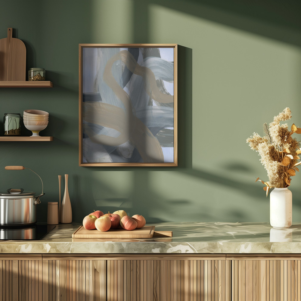 Poster - Abstract Brush Strokes 124 in kitchen