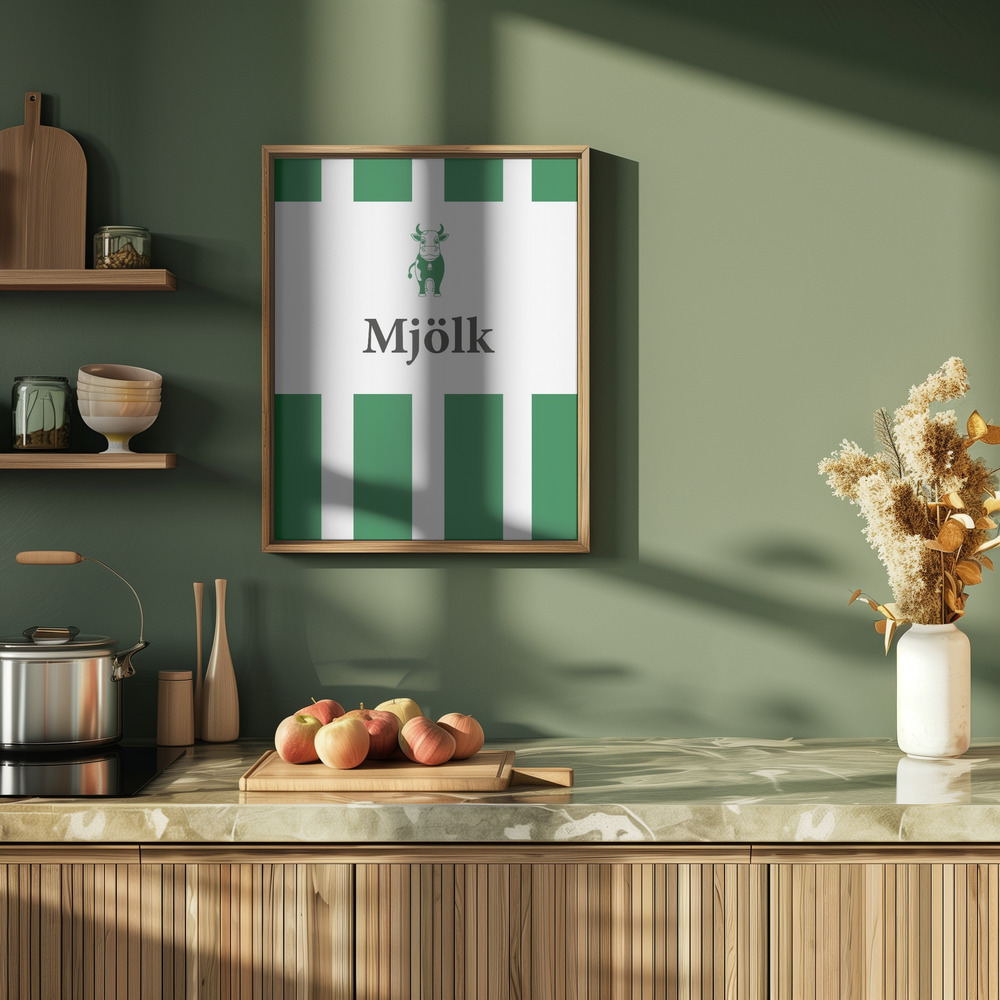 Juliste - Mjölk Röd keittiössä