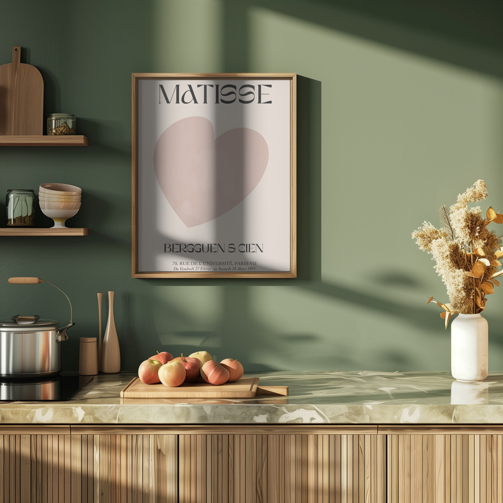 Poster - Beige Heart in kitchen
