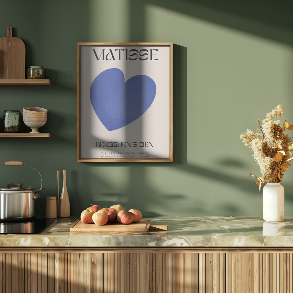Poster - Blue Heart in kitchen