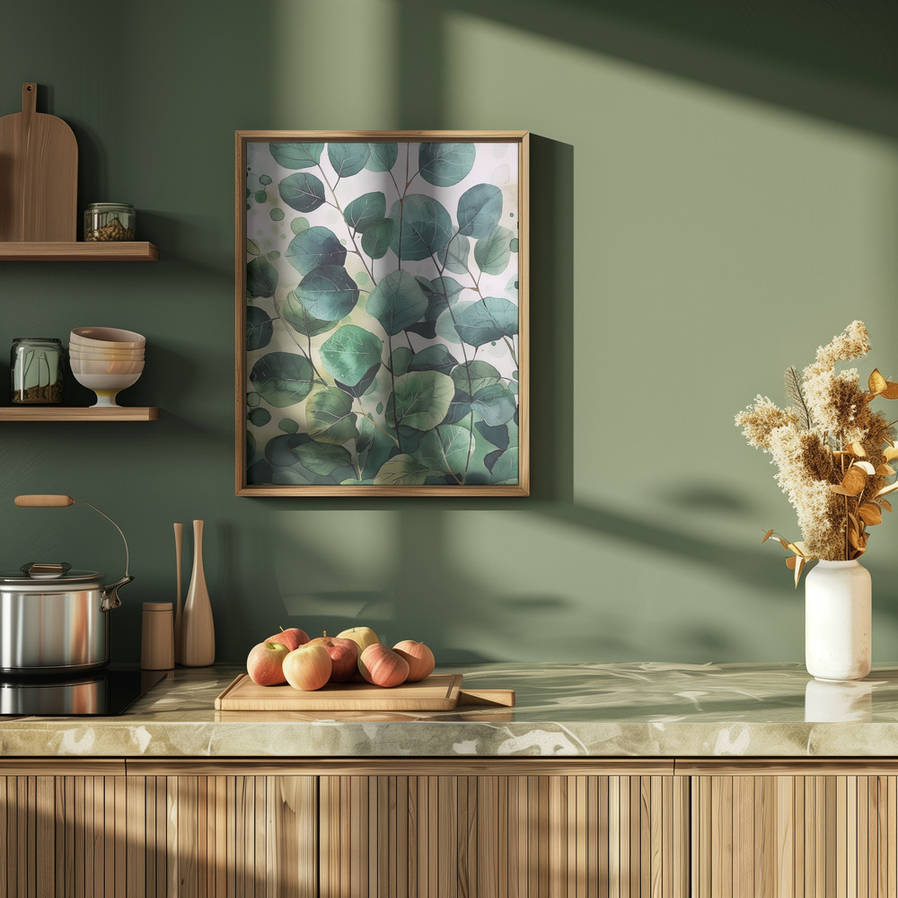 Poster - Nature Flowers and Leaves Watercolor Art (9) in kitchen