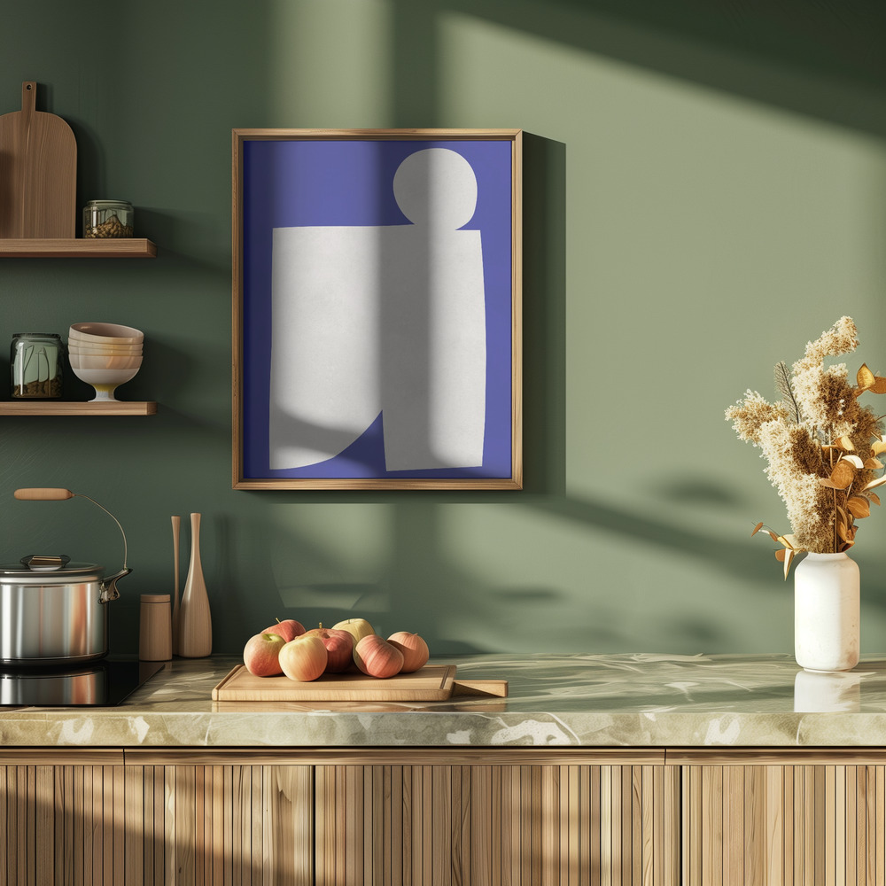 Poster - Blue and white art 2 in kitchen