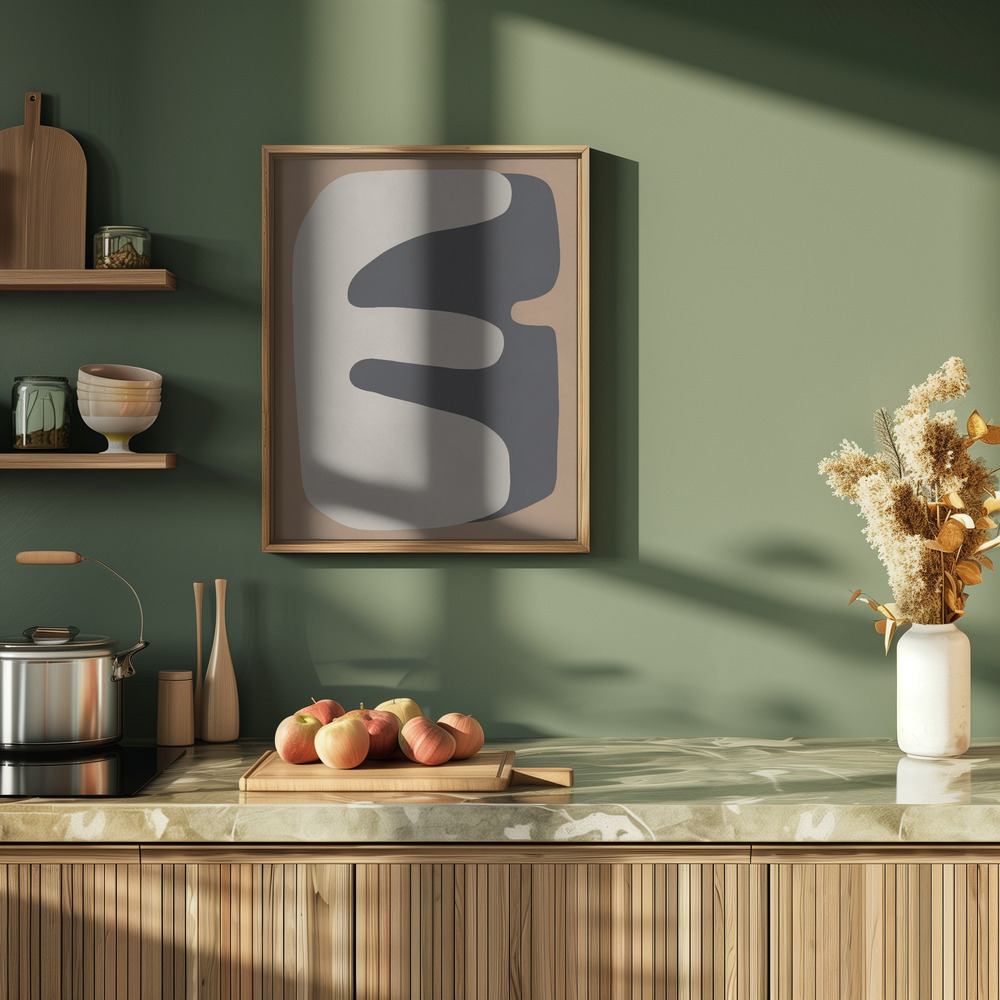 Poster - Brown and black art 3 in kitchen