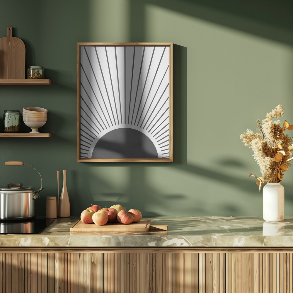 Poster - Sun rays in kitchen