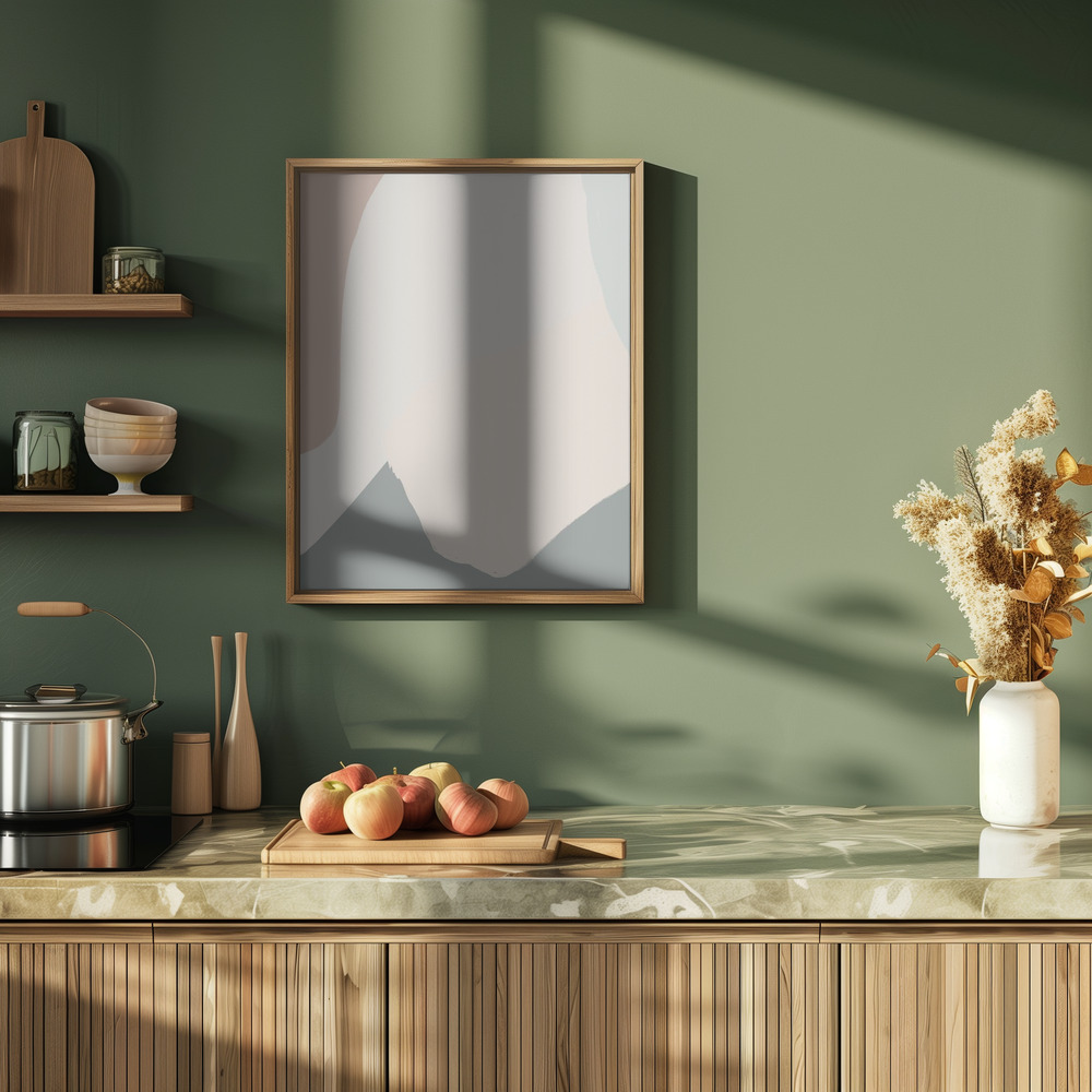 Juliste - Soothing Beige Abstract keittiössä