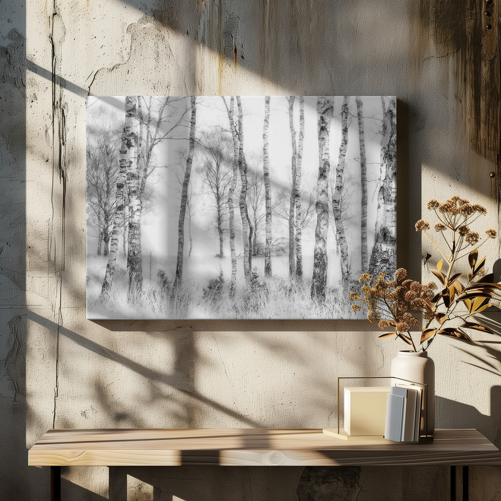 Canvas taulu - Black and white ruokapöydän yli