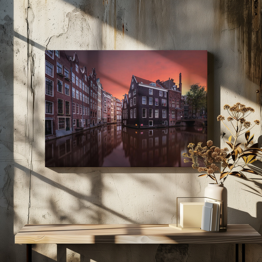 Canvas schilderi - Amsterdam Dawn boven eettafel