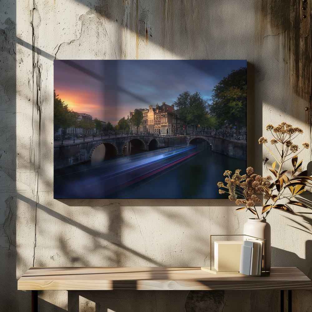Lienzo - Amsterdam Sunset sobre la mesa del comedor