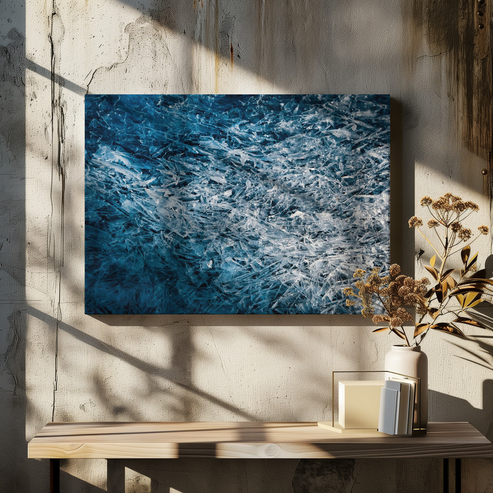 Lienzo - Moody Blue sobre la mesa del comedor