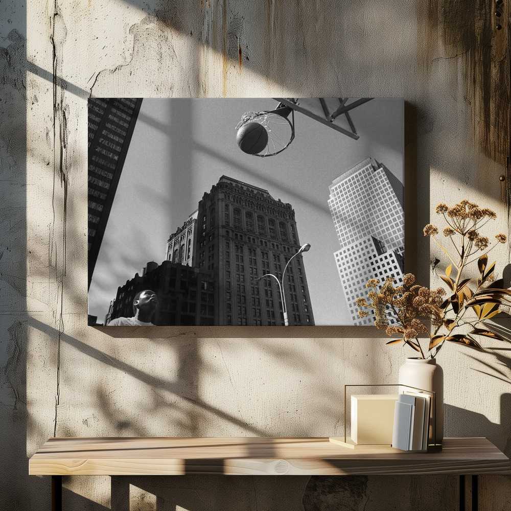 Canvas schilderi - The ball (from the series "Alone") boven eettafel