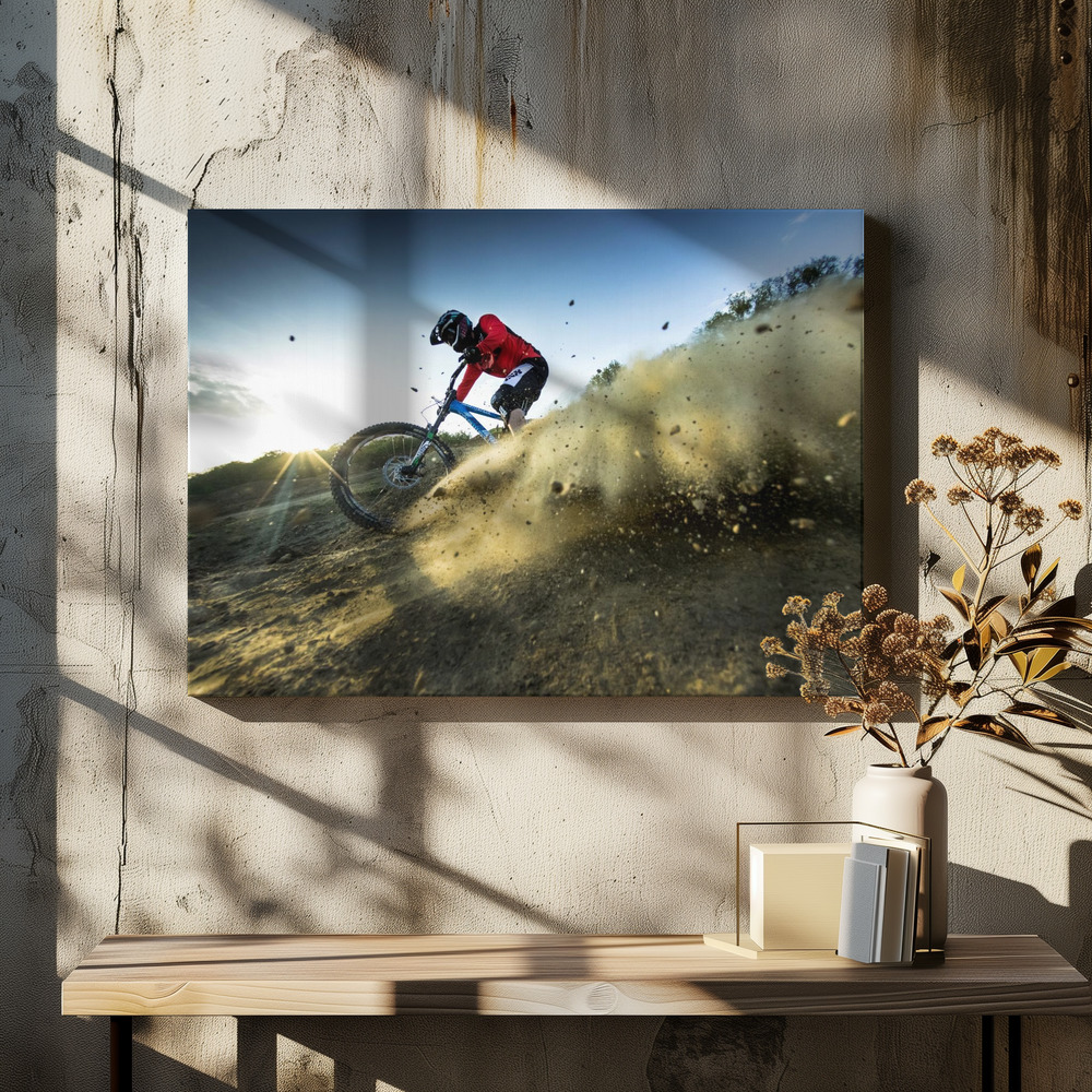Lienzo - Downhill sobre la mesa del comedor
