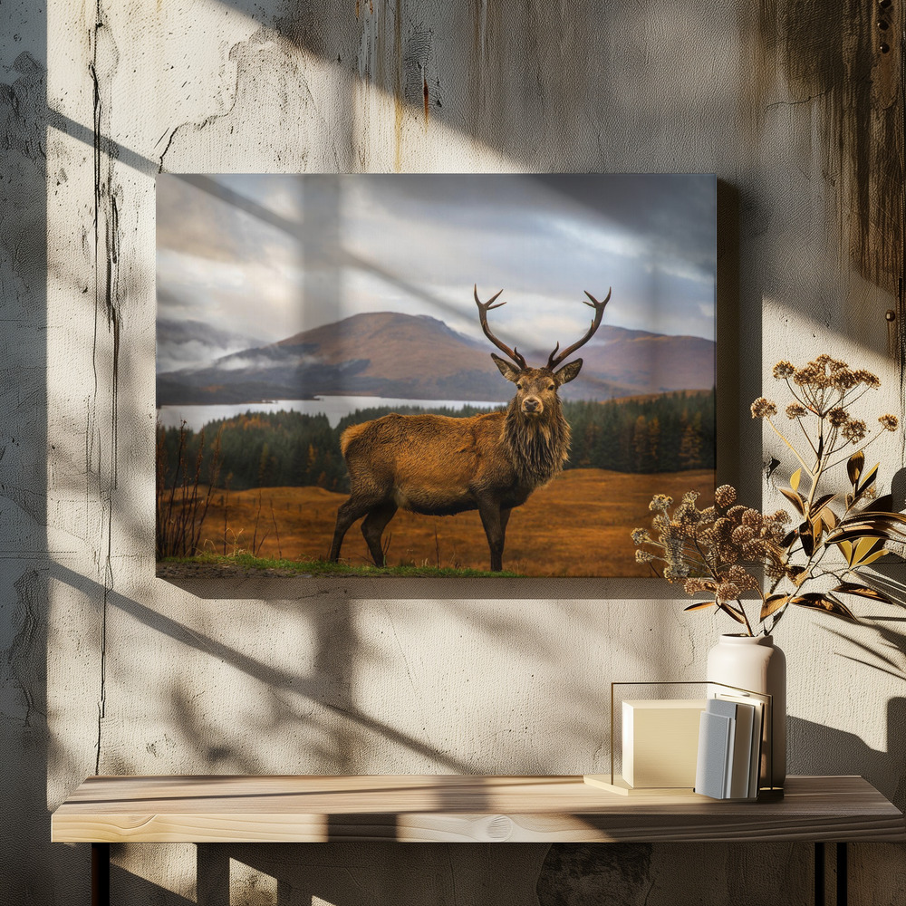 Lærred - Scottish Stag over spisebordet