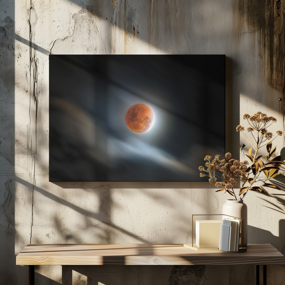Stampe su tela - Super blood lunar eclipse sopra il tavolo da pranzo