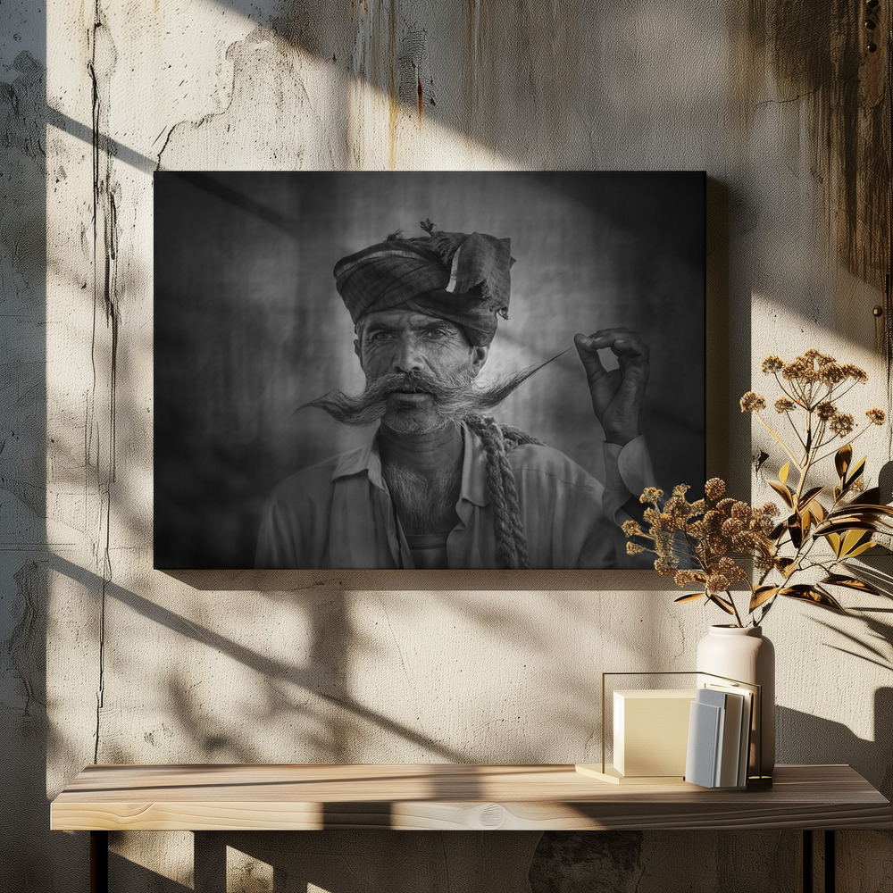 Canvastavla Old Rajasthani man - Tavla över matbord