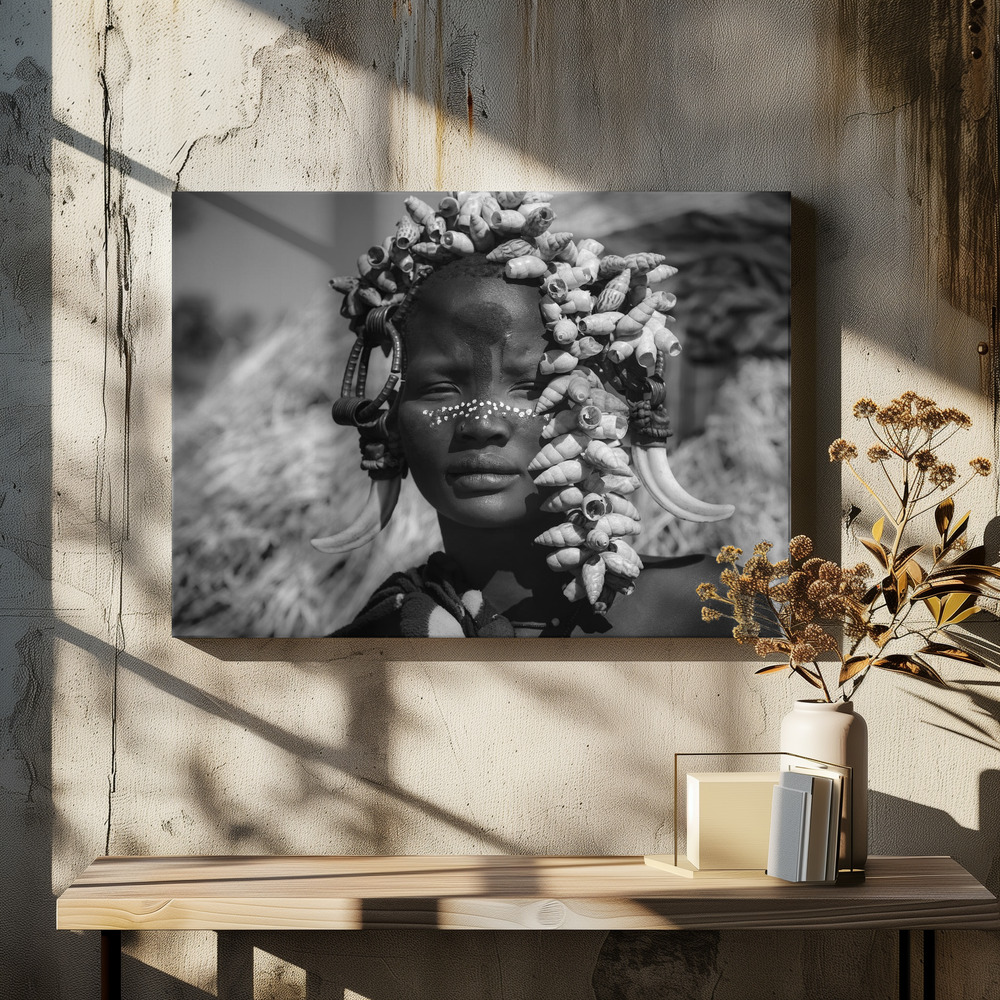 Canvas print - Sweety Mursi Girl over dining table