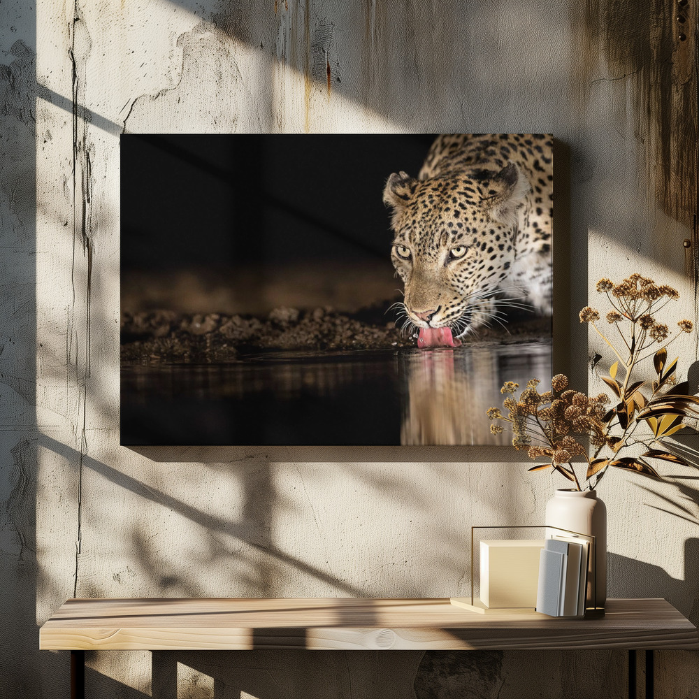 Lienzo - Eye of the tiger sobre la mesa del comedor