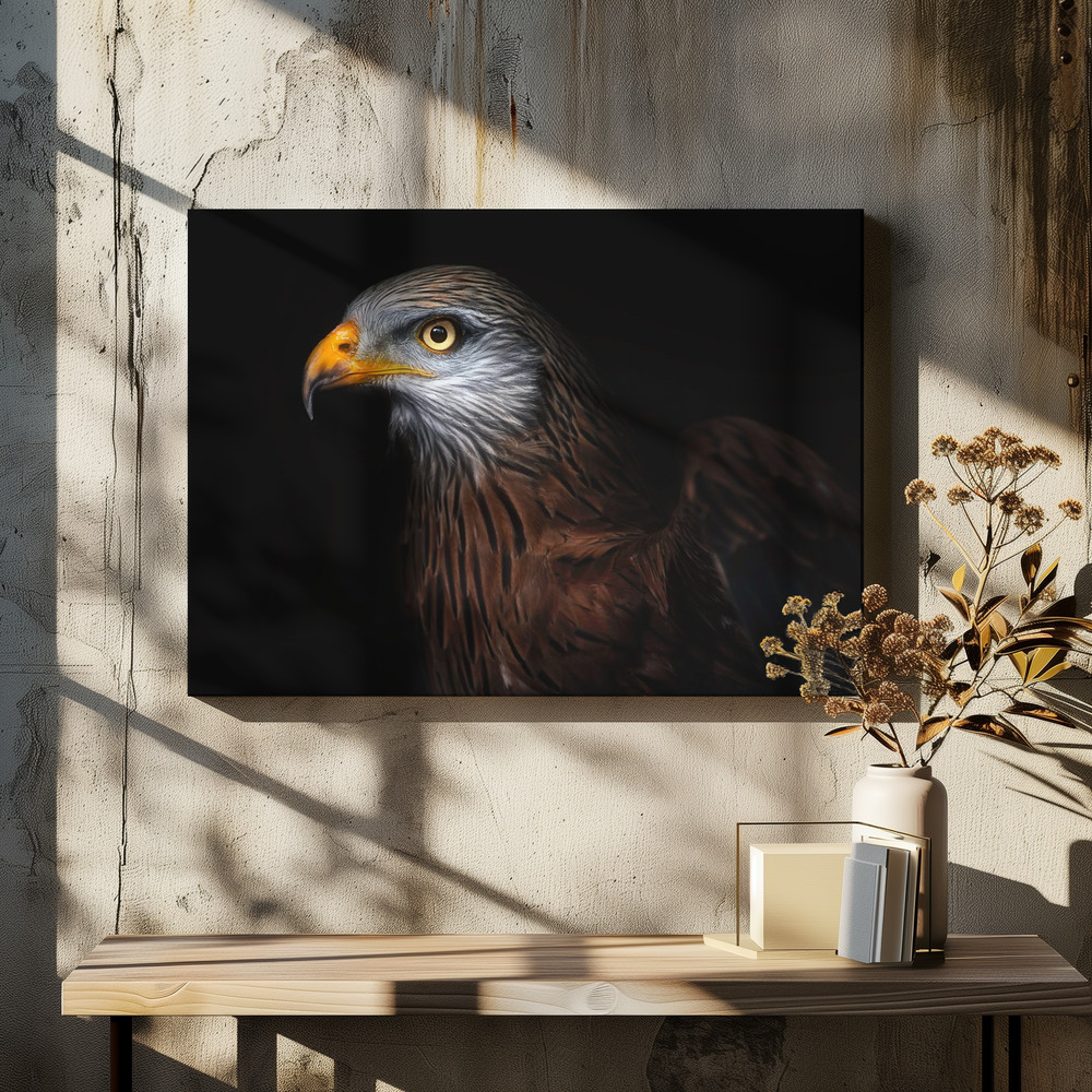 Canvas print - Red kite portrait II over dining table