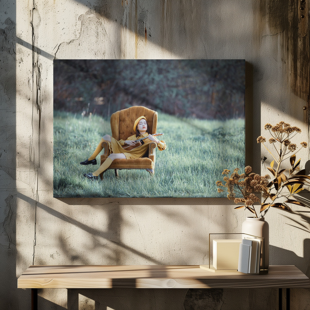 Canvas schilderi - Power of the  music boven eettafel