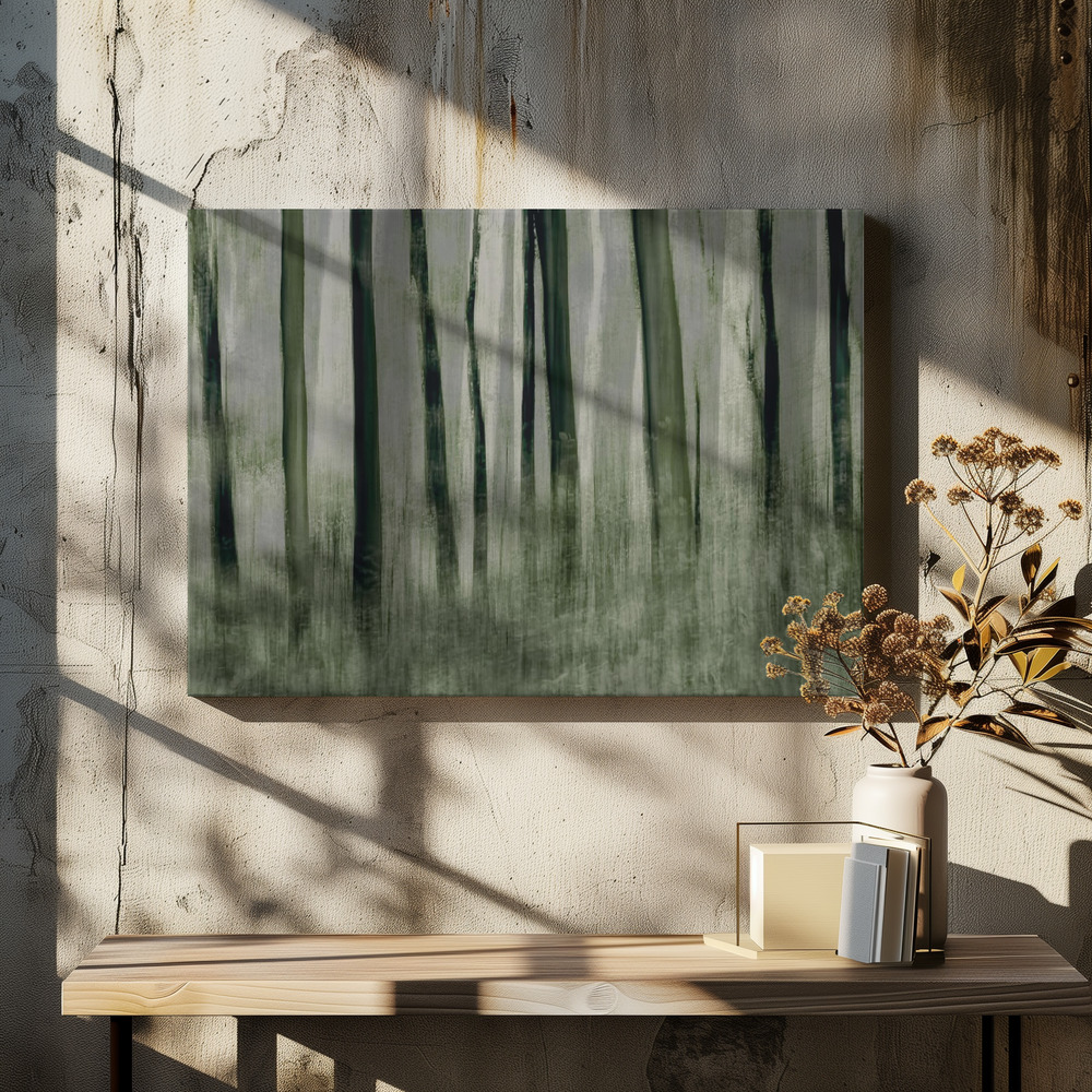 Lærred - Trees in motion over spisebordet