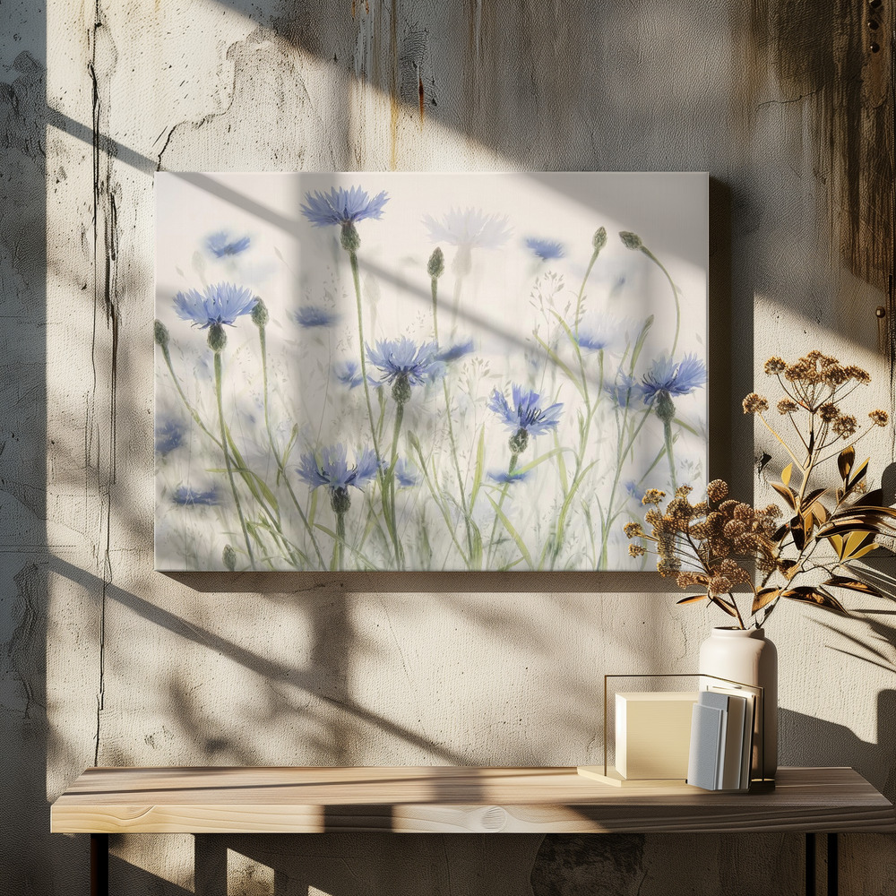 Canvas taulu - Cornflowers ruokapöydän yli