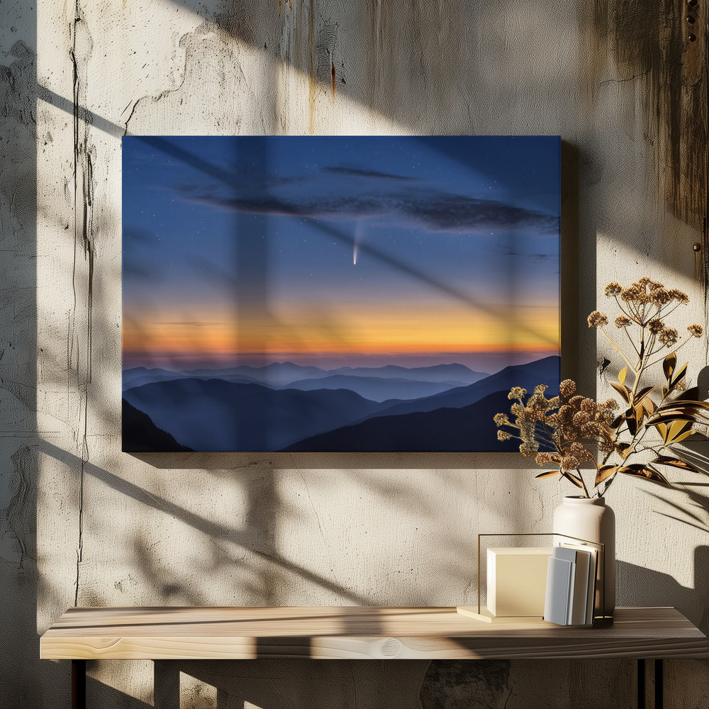 Canvas print - Comet NEOWISE over dining table