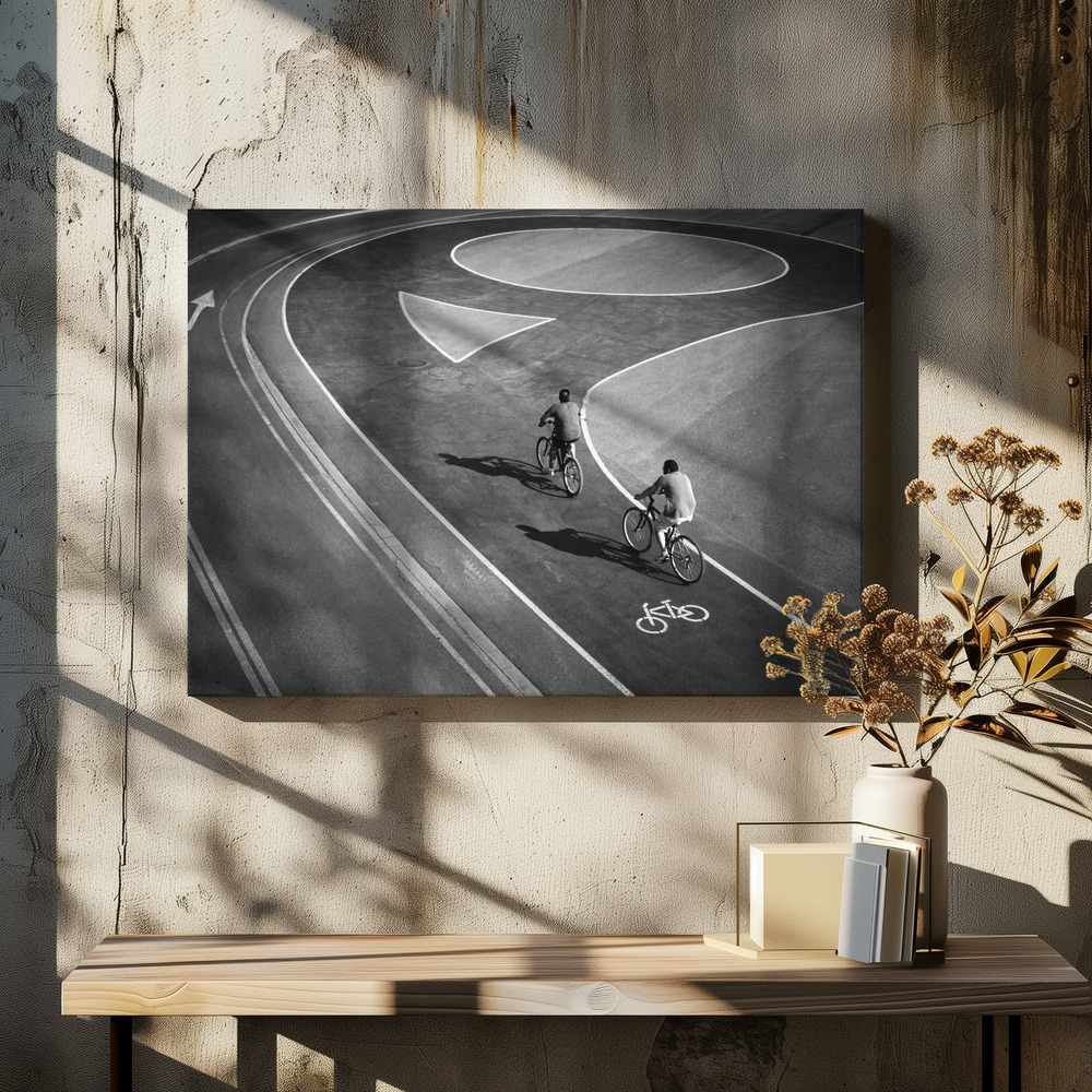 Canvas print - Cycling tour over dining table