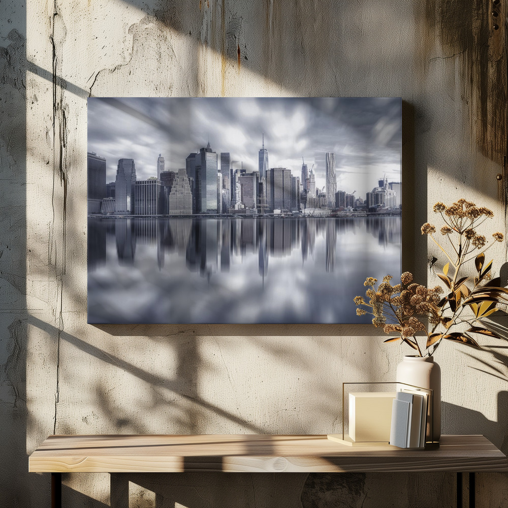 Canvas taulu - Manhattan Reflection ruokapöydän yli