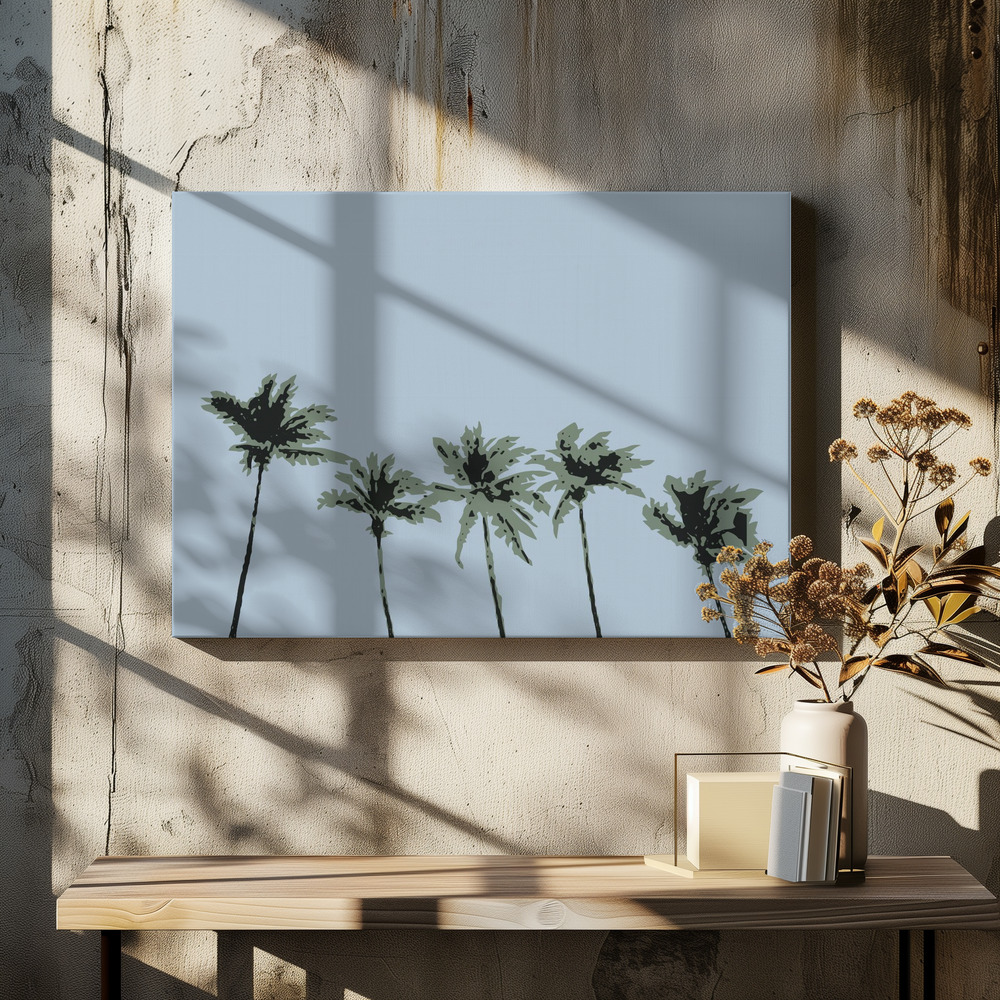Canvas taulu - Palms Blue ruokapöydän yli